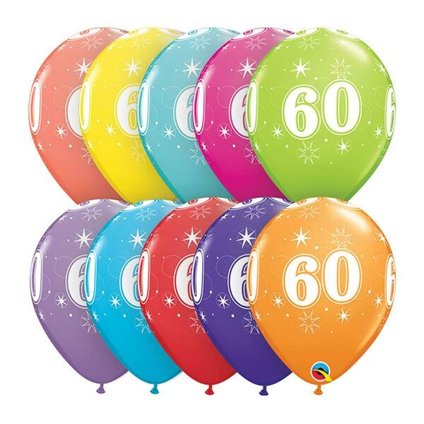 Mayflower Distributing 11 in. 60th Birthday A Round Latex Balloon 85939